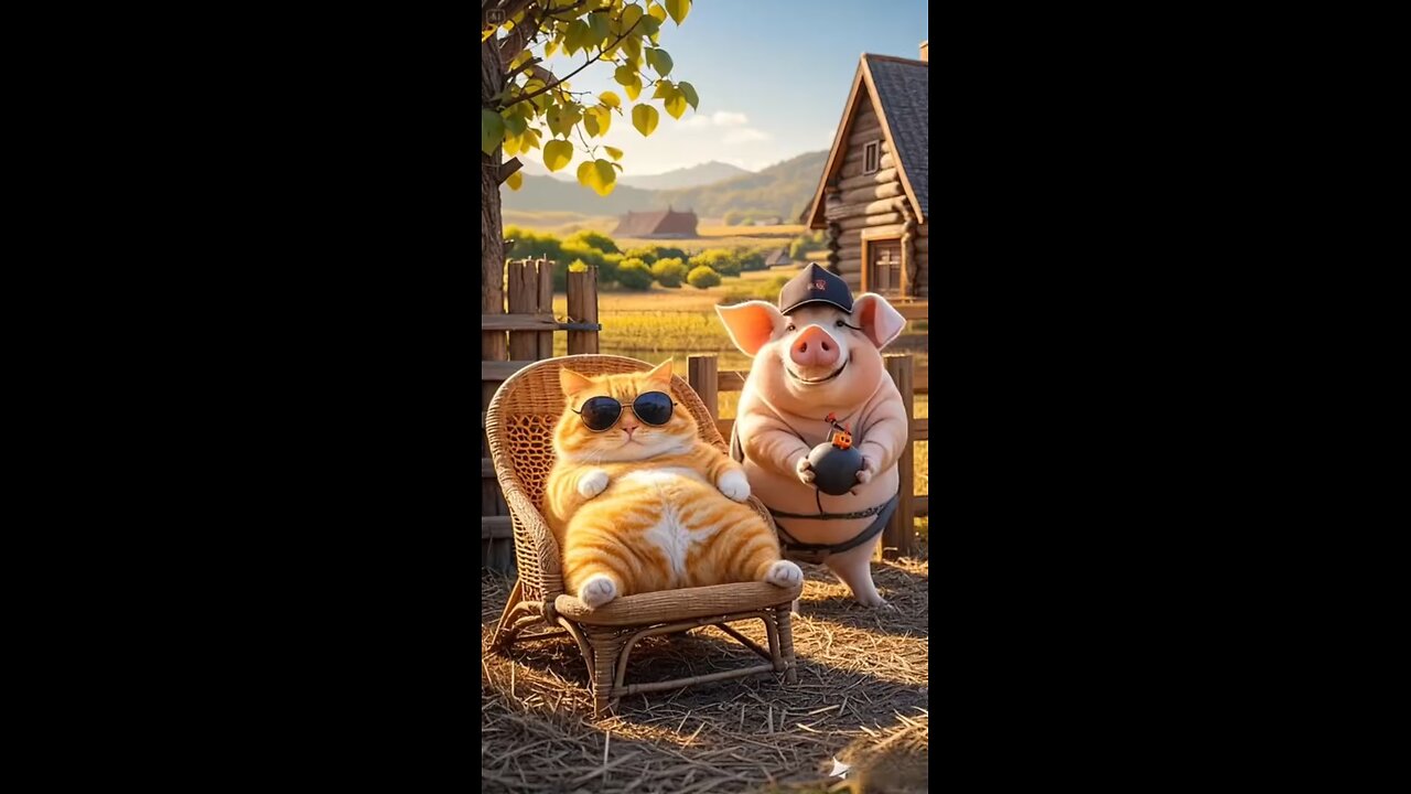 Cat and Pig funny video #funny #pets #animallife #cat
