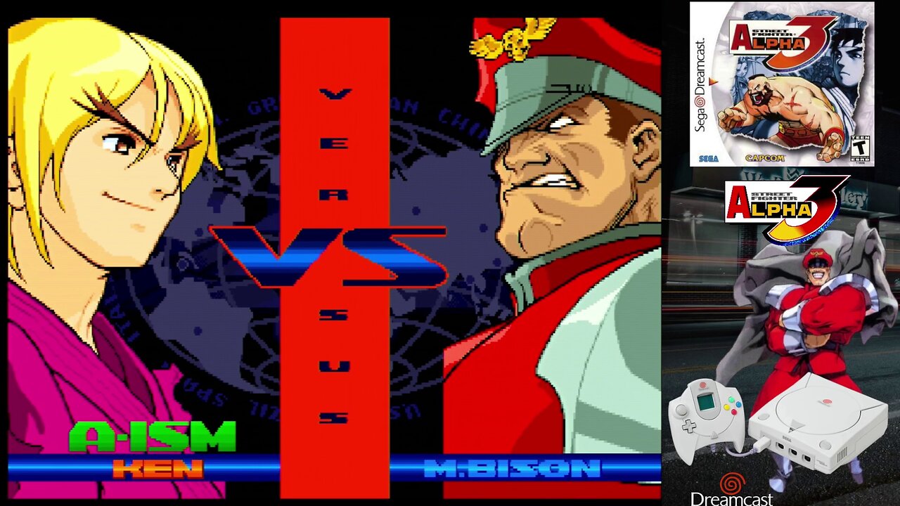 Street Fighter Alpha 3 (Sega Dreamcast) - Ken vs. M.Bison