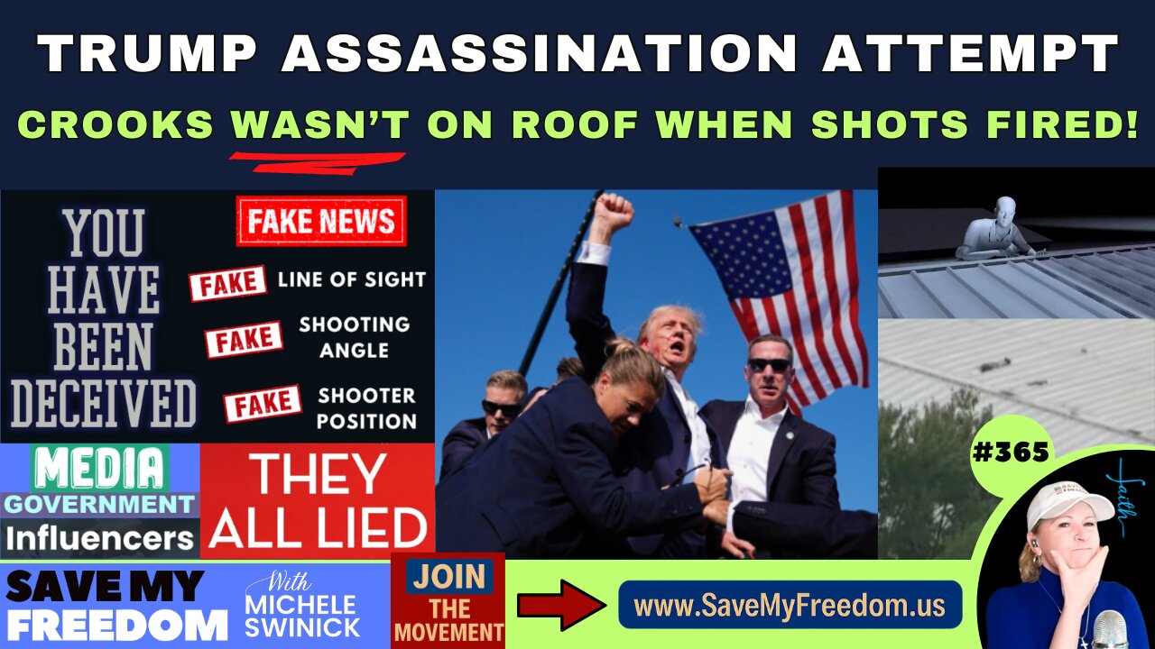 #365 Trump “Assassin” Crooks WASN’T On Roof In Butler, PA When Shots Fired - NO SHOOTER On Ridge. Impossible To Shoot Target From Below Ridge. There Were Multiple Shooters + Media Moved Crooks Body 75 Feet = FAKE Lines Of Sight & Angles