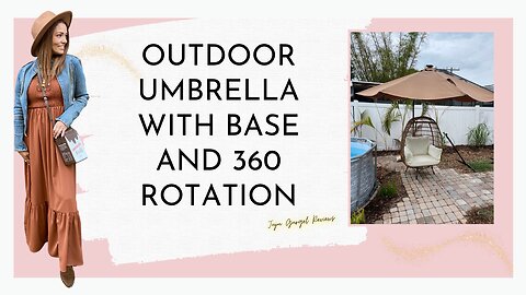 Outdoor umbrella with base and 360 rotation review