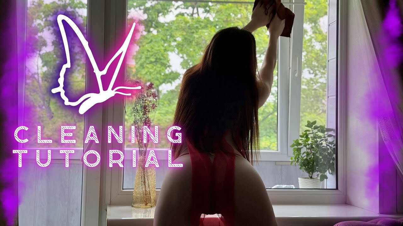 Transparent Cleaning the Windows with Eva