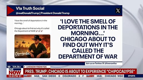 Trump threatens Chicago with "Chipocalyspe" 'the smell of deportations in the morning'