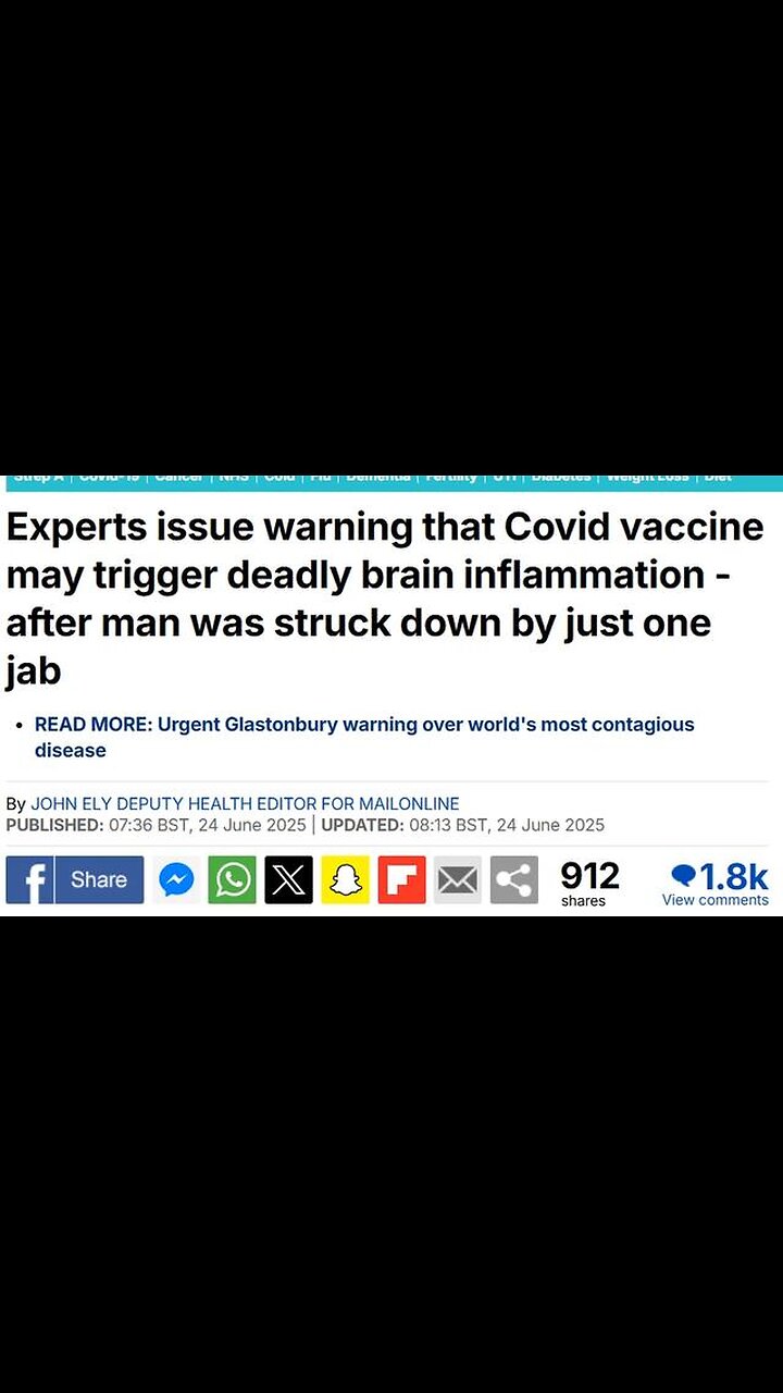 Experts issue warning that Covid vaccine may trigger deadly brain inflammation