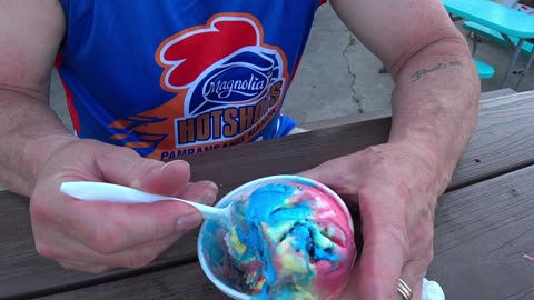 GOT SOME ICE CREAM ON A HOT DAY