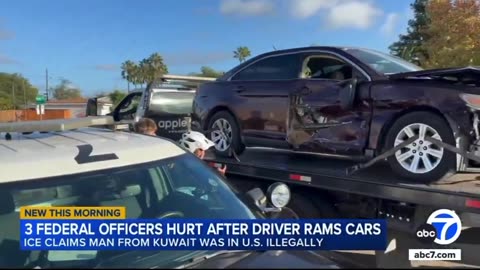 🚨 3 ICE Agents injured after vehicle ramming attack.