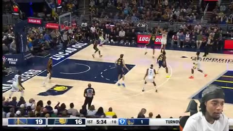 Flight reacts to golden state warriors at Indiana pacers g