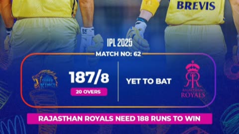 RR beat CSK by 6 wickets in the 62nd match of IPL-25