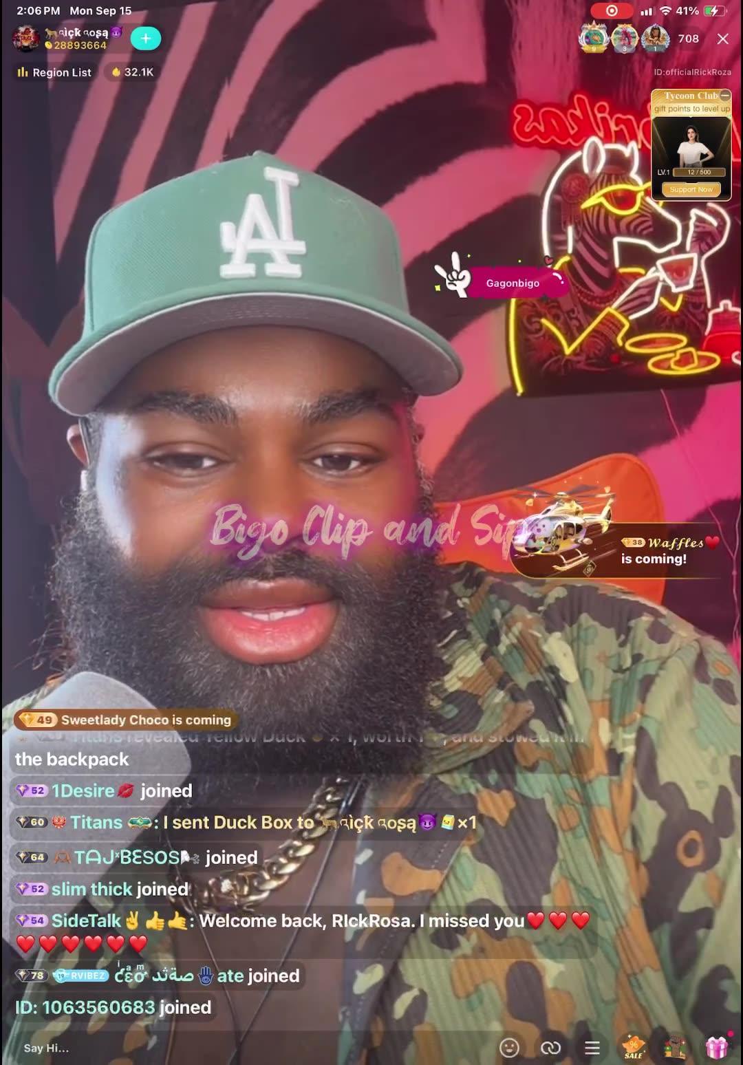 Rick Rosa back on Bigo saying new show Hot Sauce coming soon 9/15/25 #bigoclipandsip