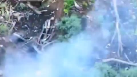 Large Group of Russian Soldiers Flee From Trenches After Intense Bombardment