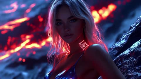 New AI female perfection in motion - dance, AI music, & micro bikini thongs. Music made to match