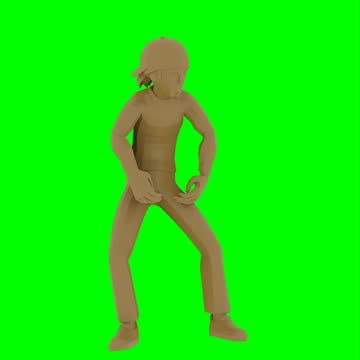 Man, green screen, gold