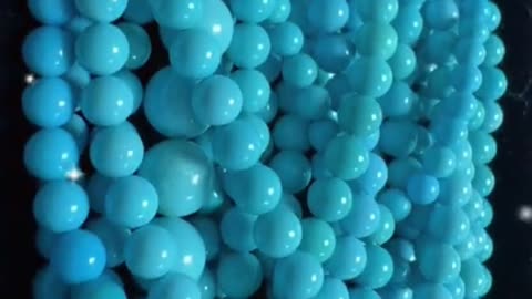 250325-9 This natural raw ore turquoise round bead string