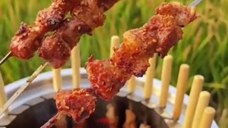Smokeless Charcoal Hanging Kebob Grill, Portable Smokeless BBQ Charcoal Grill