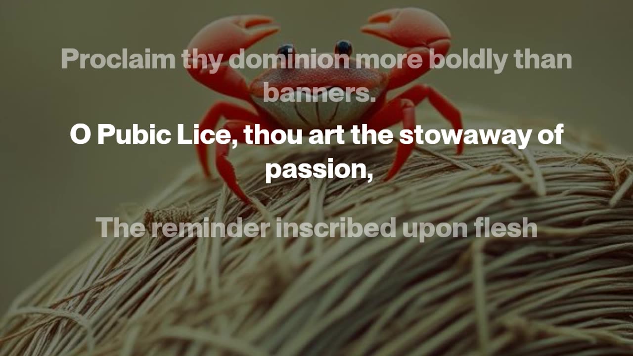 Ode to Pubic Lice