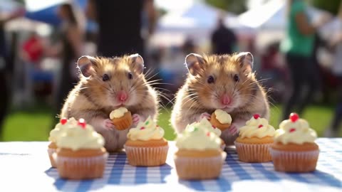 a.i. hamster selling food at county fair.