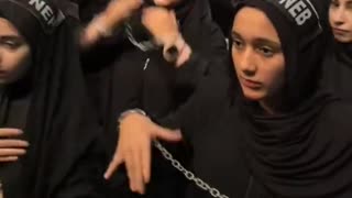 Why are Muslim women shown in chains?