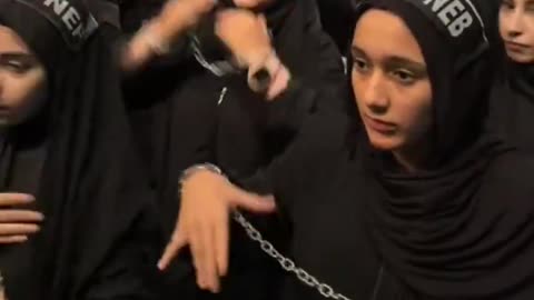 Why are Muslim women shown in chains?