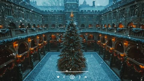 Christmas Jazz Music with Winter Snowfall Ambience - Hogwarts aesthetic