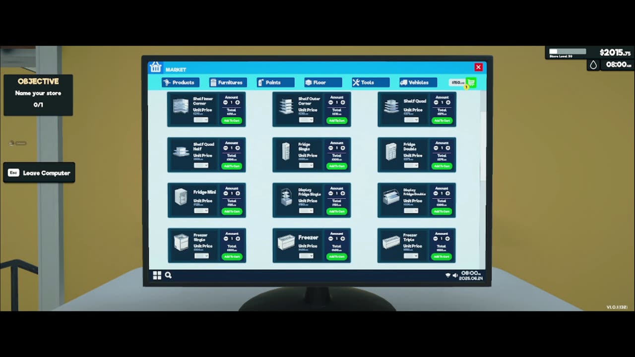 (Run to 100 follows! ) CHILL STREAM 5: Super market sim