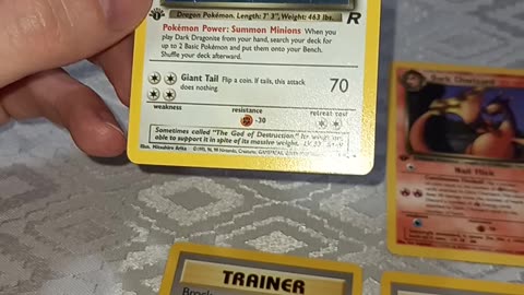 Pokemon cards 1 Dark Charizard and 1 Dark Dragonite