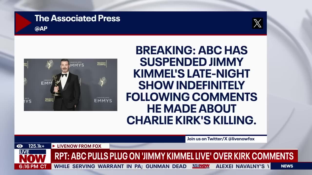 Jimmy Kimmel's show pulled 'indefinitely' over Charlie Kirk comments