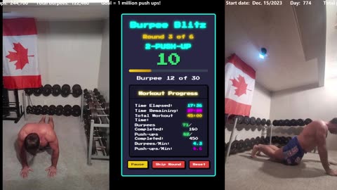 Everyday 450 push ups and 180 Burpees!