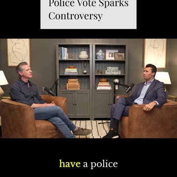 Police Vote Sparks Controversy - Charlie Kirk & Gavin Newsom