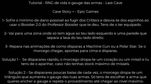 Tutorial Epic Games Cave Story Plus RNG Last Cave