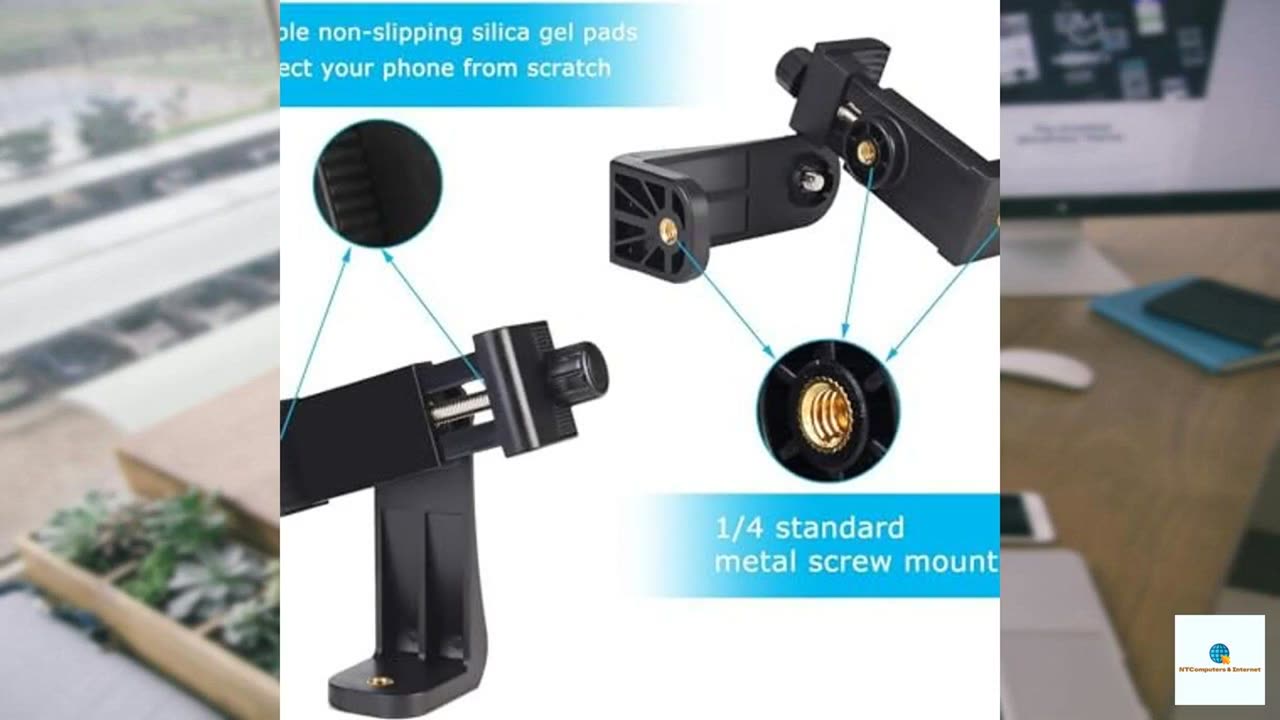 Acuvar Premium Smartphone Holder/Vertical and Horizontal Tripod Mount Adapter Rotatable Br