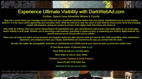 DarkWebAd.com Advertise Where It Counts