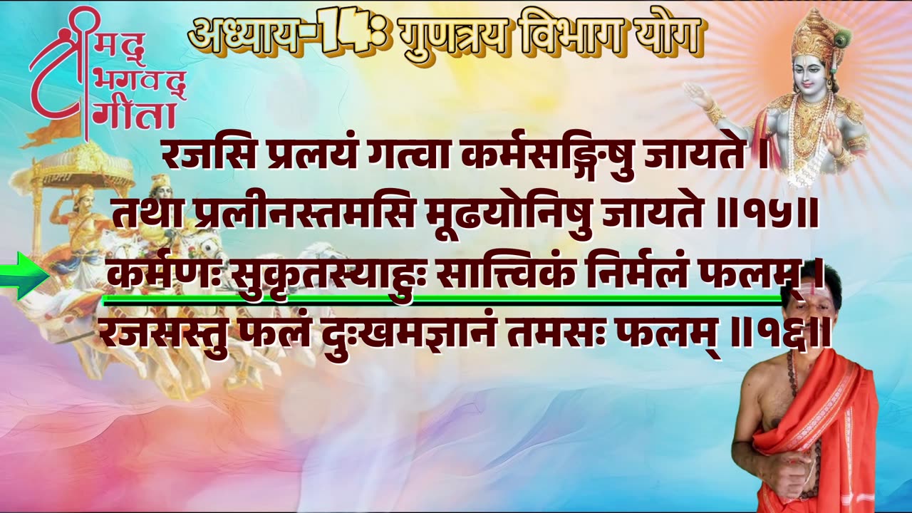 श्रीमद्भगवद्गीता-Bhagavad Gita Chap-14-गुणत्रयविभाग योग with Original Sanskrit Lyrics