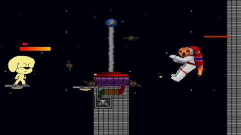 galactic panic, rusty's space fight in work