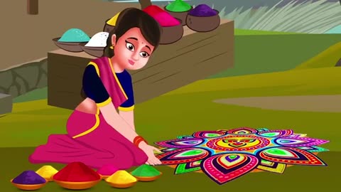 जादुई_रंगोली #Magical Rangoli #Cartoon Story #Hindi kahani