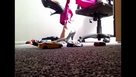Black High Heels Crushes Toys