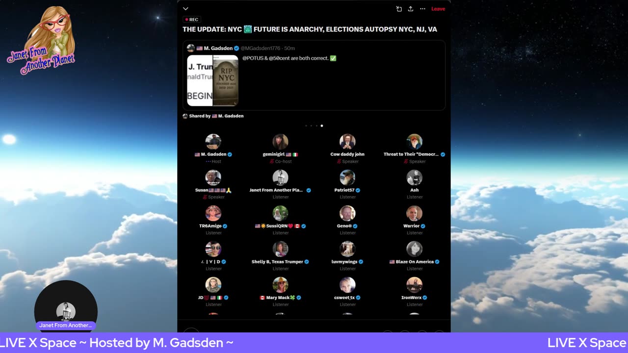 LIVE X Space ~ Hosted by M. Gadsden