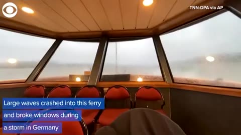 WEB EXTRA: Waves Slam Into Commuter Ferry, Break Windows