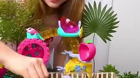 Nastya plays with her favorite toys