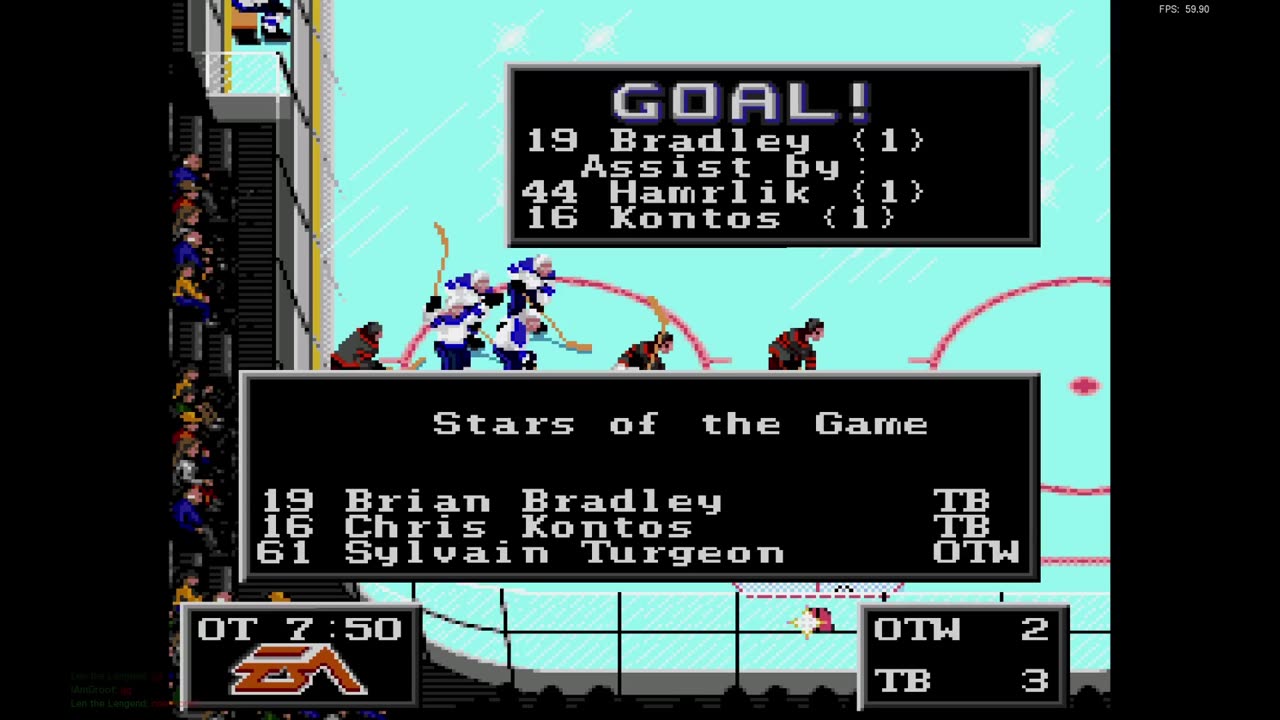 NHL '94 - IAmDroot (OTT) at Len the Lengend (TB) / Feb 27, 2025