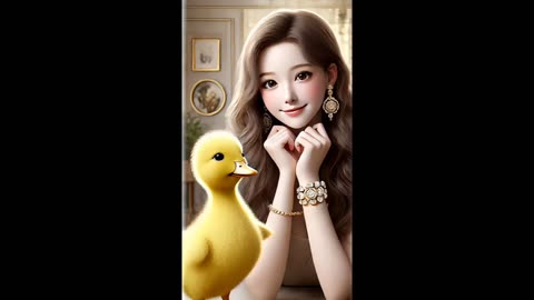 The little yellow duck bought a beautiful bracelet for his sister