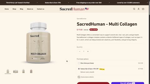 Sacredhuman: Boost Skin Hydration And Joint Support With Sacredhuman Multi Collagen