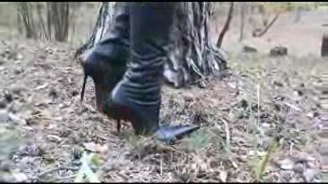 High Heel Boots in the Forest