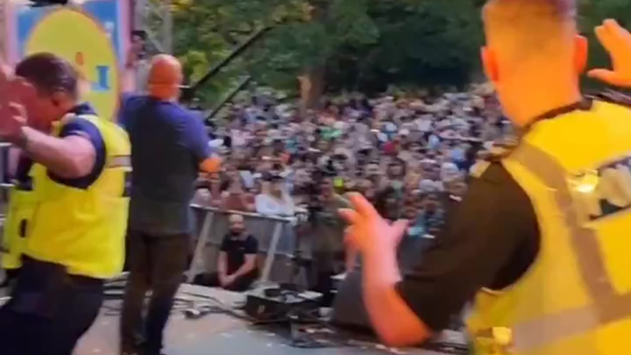 British police in action.