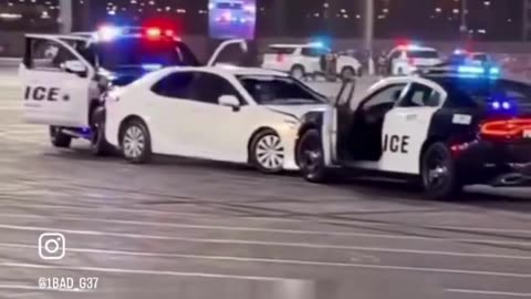 Unbelievable Police Car Stunt! 🤯
