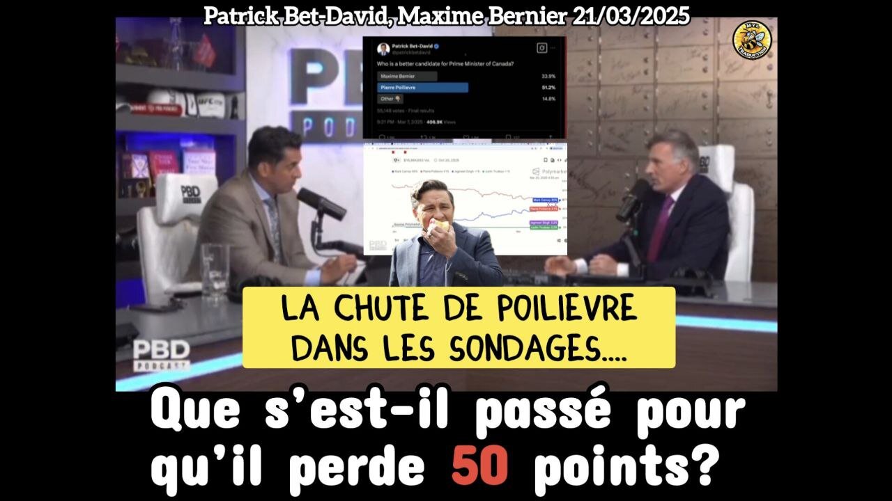 🍎La chute de Poilievre dans les sondages....