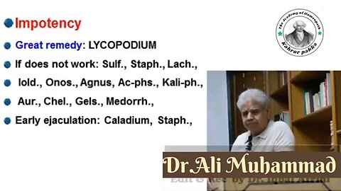 Old people sexual weakness and lycopodium.