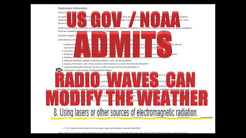 Radio Wave Frequencies CAN INDEED Modify the Weather - US Gov Proof It's Possible