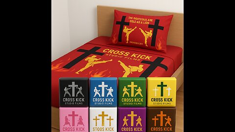 Cross kick Studio Films Bed sheets