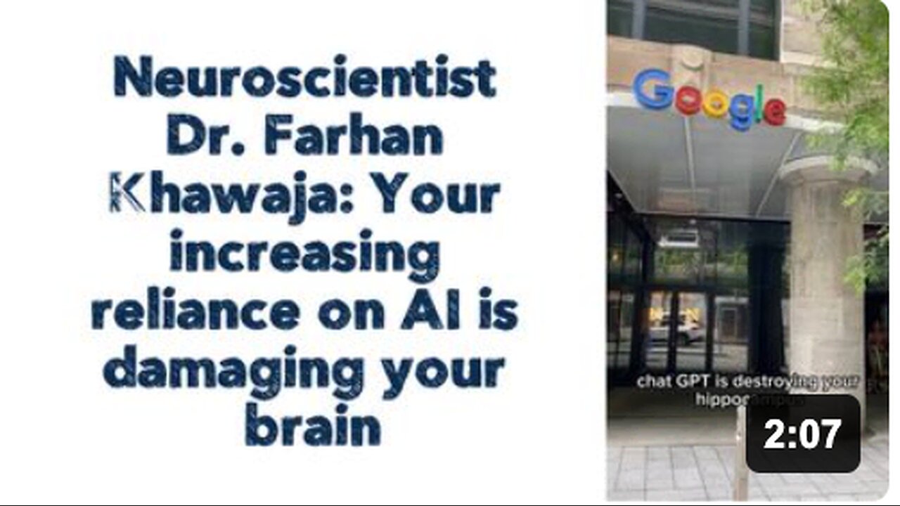 Neuroscientist Dr. Farhan Khawaja: Your increasing reliance on AI is damaging your brain.
