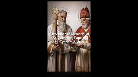 December 16 Memorial of St. Cornelius, Pope and St. Cyprian, Bishop.