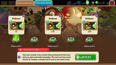 Plants vs Zombies 2 - Plant of the Week - Kiwibeast - August/September 2025
